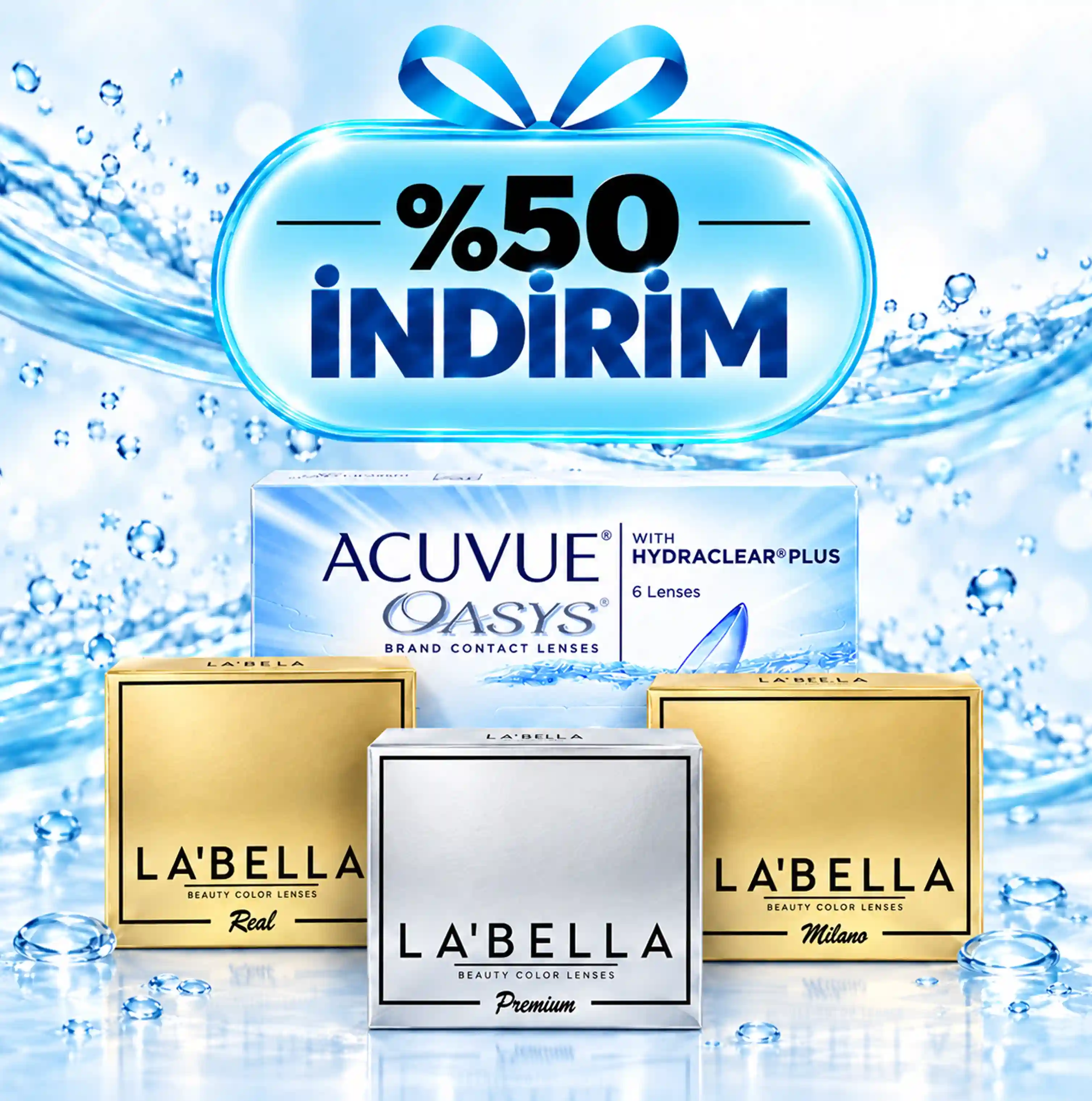 Acuvue Oasys Satın Alımınıza Labella 3 Aylık Renkli Lens %50 İndirimli